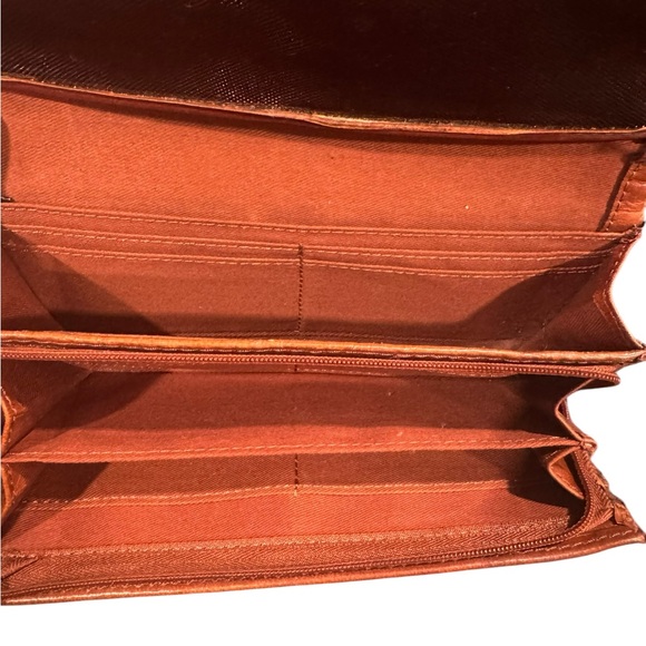 Fossil Orange Leather Zip Clutch Wallet - Picture 9 of 11
